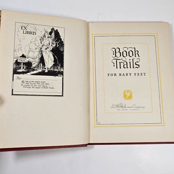 Book Trails Set 1928 Child Development Red Embossed Cover Colorful Illustrations - Picture 15 of 16